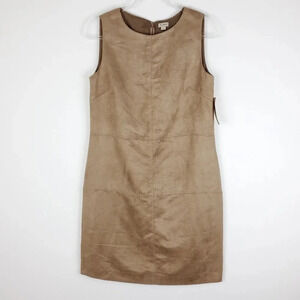 Cremeuix Benny Tan faux Suede Sleeveless Dress NWT